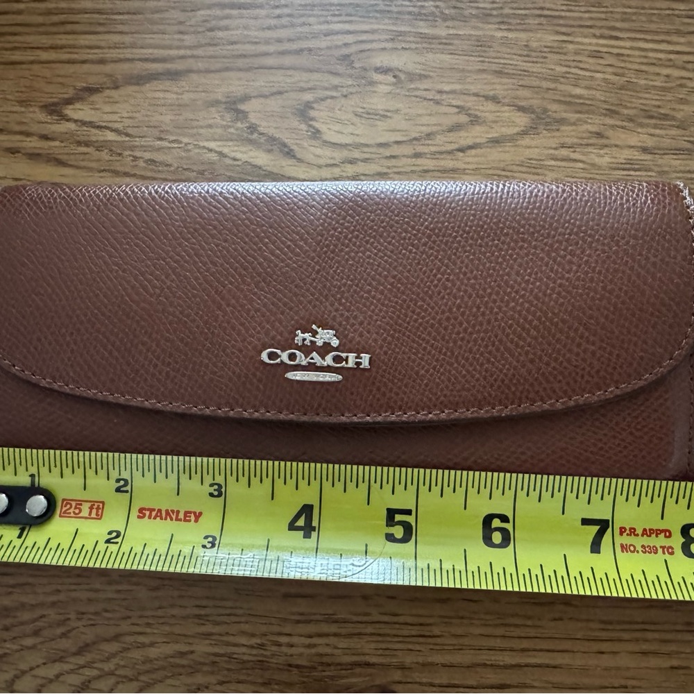 Coach Brown Leather Wallet with Signature Logo